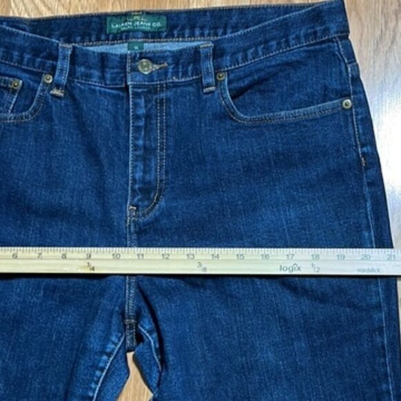 Lauren Ralph Lauren Stretch Blue Denim High Waisted Bootcut Jeans Size 14 - Picture 8 of 14